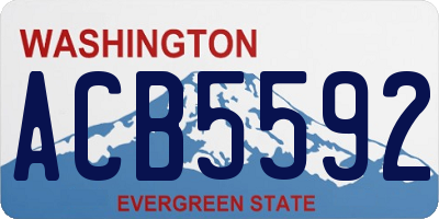 WA license plate ACB5592