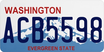 WA license plate ACB5598