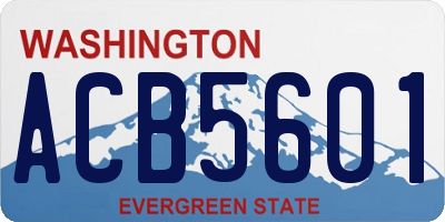 WA license plate ACB5601