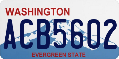 WA license plate ACB5602