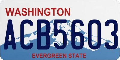 WA license plate ACB5603