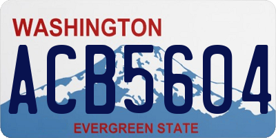 WA license plate ACB5604
