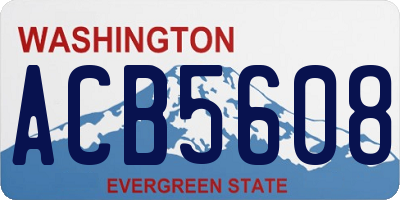 WA license plate ACB5608