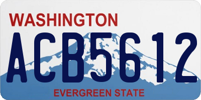 WA license plate ACB5612