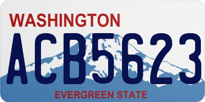 WA license plate ACB5623