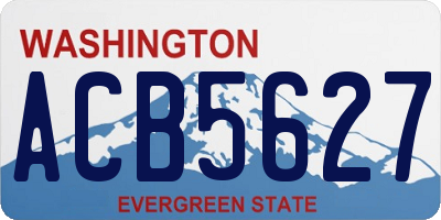 WA license plate ACB5627