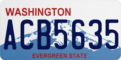 WA license plate ACB5635