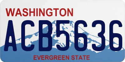 WA license plate ACB5636