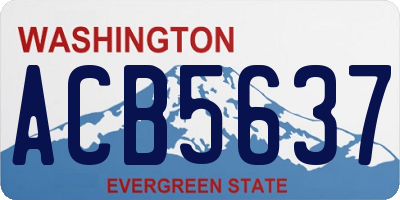 WA license plate ACB5637