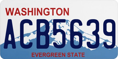 WA license plate ACB5639