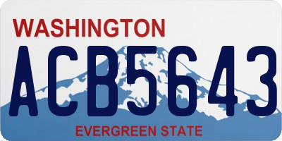 WA license plate ACB5643