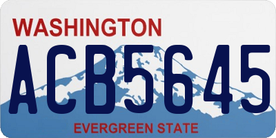 WA license plate ACB5645