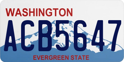 WA license plate ACB5647