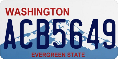 WA license plate ACB5649