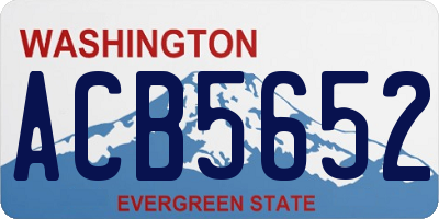 WA license plate ACB5652