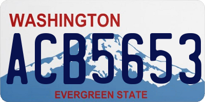 WA license plate ACB5653