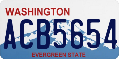 WA license plate ACB5654