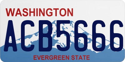 WA license plate ACB5666