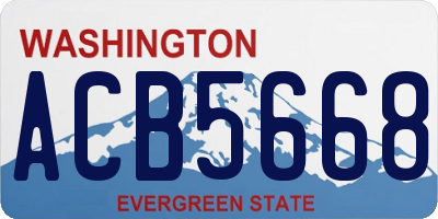 WA license plate ACB5668