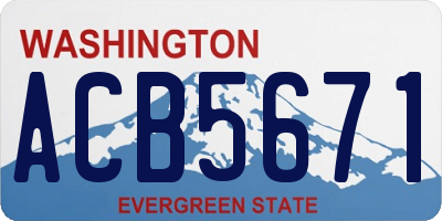 WA license plate ACB5671
