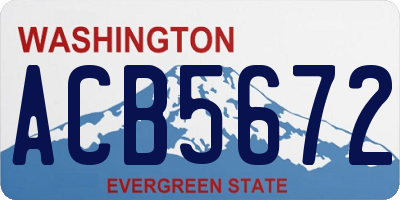 WA license plate ACB5672