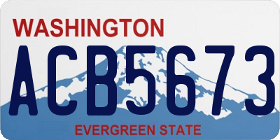 WA license plate ACB5673