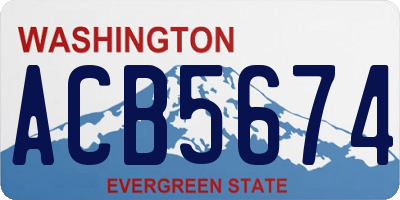WA license plate ACB5674