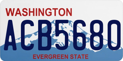 WA license plate ACB5680