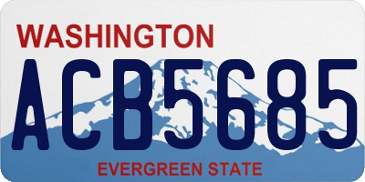 WA license plate ACB5685