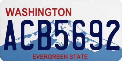 WA license plate ACB5692