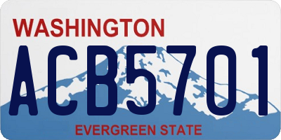 WA license plate ACB5701