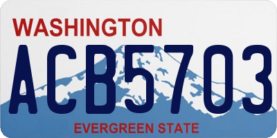 WA license plate ACB5703