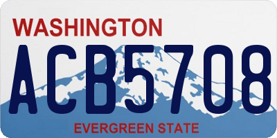 WA license plate ACB5708