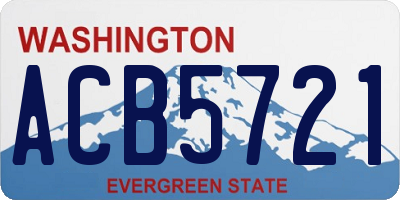 WA license plate ACB5721