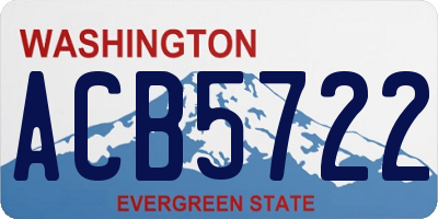 WA license plate ACB5722