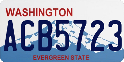 WA license plate ACB5723