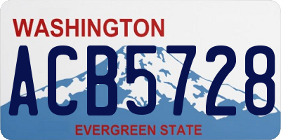 WA license plate ACB5728