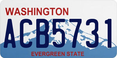 WA license plate ACB5731