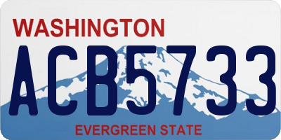 WA license plate ACB5733