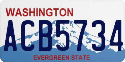 WA license plate ACB5734