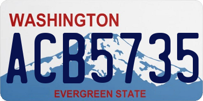 WA license plate ACB5735
