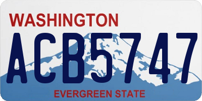 WA license plate ACB5747