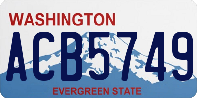 WA license plate ACB5749