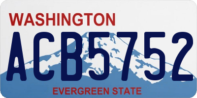 WA license plate ACB5752