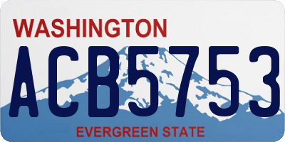 WA license plate ACB5753