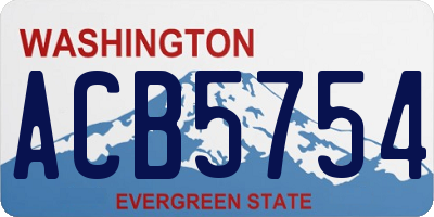 WA license plate ACB5754