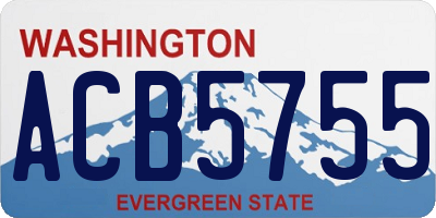 WA license plate ACB5755