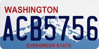 WA license plate ACB5756
