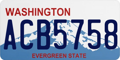 WA license plate ACB5758