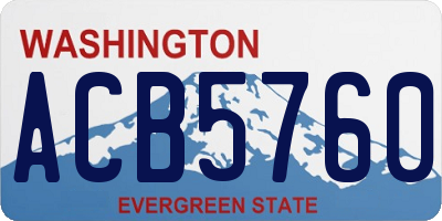 WA license plate ACB5760